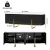 Grovyn 1500mm Sintered Stone Top Fluted TV Stand with Storage
