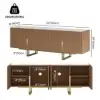Grovyn 150 cm Sintered Stone Top Fluted TV Unit with Spacious Cabinets – Stand Storage