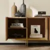 Grovyn 150 cm Sintered Stone Top Fluted TV Unit with Spacious Cabinets – Stand Storage