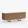 Grovyn 150 cm Sintered Stone Top Fluted TV Unit with Spacious Cabinets – Stand Storage