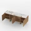 Grovyn 150 cm Sintered Stone Top Fluted TV Unit with Spacious Cabinets – Stand Storage