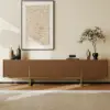 Grovyn 95" Sintered Stone Top Fluted TV Stand with Storage