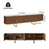 Grovyn 95" Sintered Stone Top Fluted TV Stand with Storage