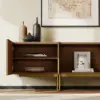 Grovyn 95" Sintered Stone Top Fluted TV Stand with Storage