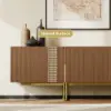 Grovyn 95" Sintered Stone Top Fluted TV Stand with Storage