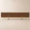 Grovyn 95" Sintered Stone Top Fluted TV Stand with Storage