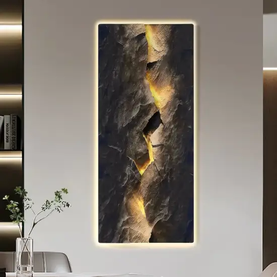 Extra-Large Modern LED Wall Art Set of 2 with Backlit Light Home Decor — USB Powered
