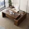Chicent Walnut L-shaped Modern Computer Desk with Cabinet Left Hand (1800mm)
