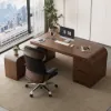 Chicent Walnut L-shaped Modern Computer Desk with Cabinet Left Hand (1800mm)