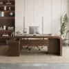 Chicent Walnut L-shaped Modern Executive Desk with Ample Storage Right Hand (1800mm)