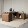 Chicent Walnut L-shaped Modern Executive Desk with Ample Storage Right Hand (1800mm)