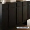 Mid Century Modern 60" Black Wood Sideboard with Storage & Adjustable Shelves