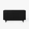 Mid Century Modern 60" Black Wood Sideboard with Storage & Adjustable Shelves