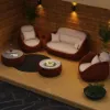 Cocaro Weave Round Smokeless Propane Fire Pit in Orange