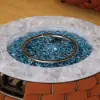 Cocaro Weave Round Smokeless Propane Fire Pit in Orange