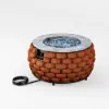 Cocaro Weave Round Smokeless Propane Fire Pit in Orange