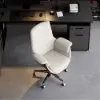Modern White PU Leather Upholstered High Back Office Chair