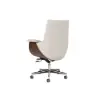 Modern White PU Leather Upholstered High Back Office Chair