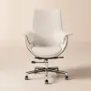 Modern White PU Leather Upholstered High Back Office Chair