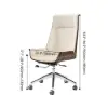 Modern White Faux Leather Swivel Executive Office Chair with Adjustable Height