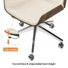 Modern White Faux Leather Swivel Executive Office Chair with Adjustable Height