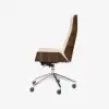 Modern White Faux Leather Swivel Executive Office Chair with Adjustable Height