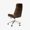 Modern White Faux Leather Swivel Executive Office Chair with Adjustable Height
