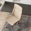 Modern Khaki Faux Leather Swivel Executive Office Chair with Adjustable Height