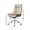 Modern Khaki Faux Leather Swivel Executive Office Chair with Adjustable Height