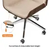 Modern Khaki Faux Leather Swivel Executive Office Chair with Adjustable Height