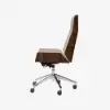 Modern Khaki Faux Leather Swivel Executive Office Chair with Adjustable Height