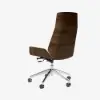 Modern Khaki Faux Leather Swivel Executive Office Chair with Adjustable Height