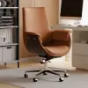 Modern Brown PU Leather Upholstered High Back Office Chair