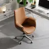 Modern Brown PU Leather Upholstered High Back Office Chair
