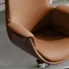 Modern Brown PU Leather Upholstered High Back Office Chair
