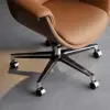 Modern Brown PU Leather Upholstered High Back Office Chair