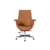 Modern Brown PU Leather Upholstered High Back Office Chair