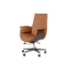 Modern Brown PU Leather Upholstered High Back Office Chair