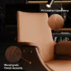 Modern Brown PU Leather Upholstered High Back Office Chair