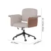 Wood & Faux Leather Office Chair - Ergonomic Adjustable Swivel (Khaki)