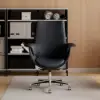Modern Black PU Leather Upholstered High Back Office Chair