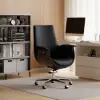 Modern Black PU Leather Upholstered High Back Office Chair