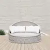 Cocaro 2-Piece Outdoor Weatherproof Daybed with Foldable Sun Canopy (220 cm) ,Gray & White