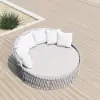 Cocaro 2-Piece Outdoor Weatherproof Daybed with Foldable Sun Canopy (220 cm) ,Gray & White