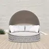 Cocaro 2-Piece Outdoor Weatherproof Daybed with Foldable Sun Canopy (191 cm) ,Gray & White