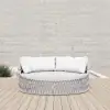 Cocaro 2-Piece Outdoor Weatherproof Daybed with Foldable Sun Canopy (191 cm) ,Gray & White