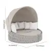 Cocaro 2-Piece Outdoor Weatherproof Daybed with Foldable Sun Canopy (191 cm) ,Gray & White