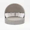 Cocaro 2-Piece Outdoor Weatherproof Daybed with Foldable Sun Canopy (191 cm) ,Gray & White