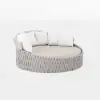 Cocaro 2-Piece Outdoor Weatherproof Daybed with Foldable Sun Canopy (191 cm) ,Gray & White