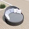 Cocaro 2-Piece Outdoor Weatherproof Daybed with Foldable Sun Canopy (220 cm) in Dark Gray